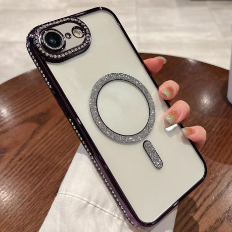 Протиударний чохол Diamond Gradient Plated MagSafe для iPhone 16e - фіолетовий