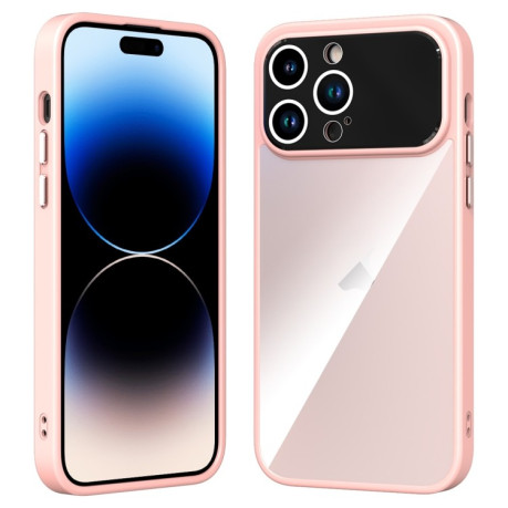 Противоударный чехол Large Window Acrylic для iPhone 15 Pro Max - розовый