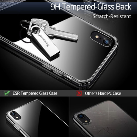 Противоударный стеклянный чехол ESR Mimic Series на iPhone XR-черный