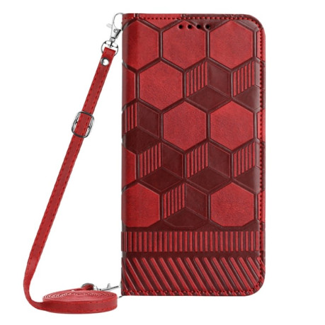 Чехол-книжка Crossbody Football на Xiaomi Poco X4 Pro 5G - красный