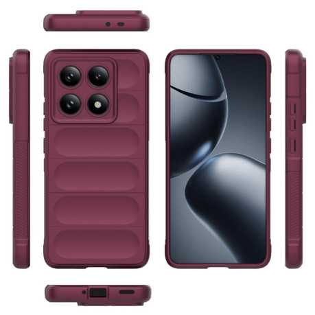 Силіконовий чохол Magic Flannel для Xiaomi 14T Pro 5G Global - винно-червоний