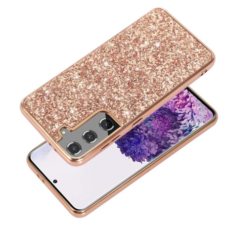 Ударозащитный чехол Glittery Powder на Samsung Galaxy S22 Ultra 5G - серебристый