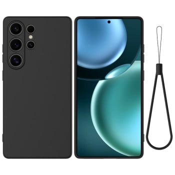Силиконовый чехол Solid Color Liquid Silicone на Samsung Galaxy S25 Ultra 5G - черный