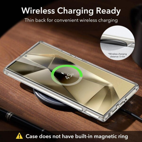 Силиконовый чехол-подставка ESR Air Shield Boost для Samsung Galaxy S24 Ultra - transparent