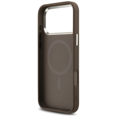 Оригинальный чехол Guess 4G Triangle Logo с MagSafe на iPhone 17 Pro Max - brown