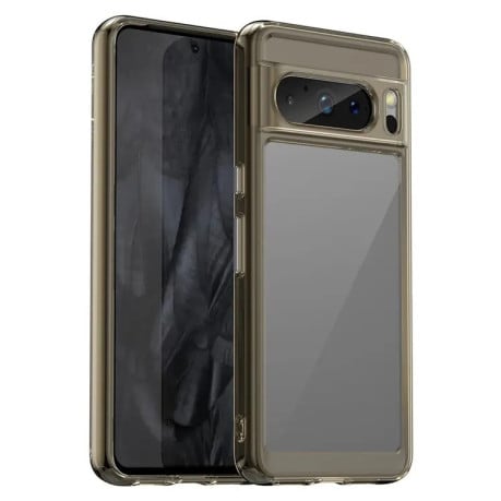 Протиударний чохол Colorful Acrylic Series із кольоровою силіконовою боковиною на Google Pixel 8 Pro - прозоро-сірий