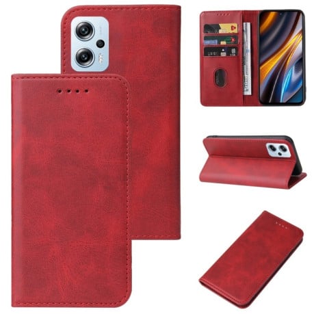 Чехол-книжка Magnetic Closure для Xiaomi Poco X4 GT - красный