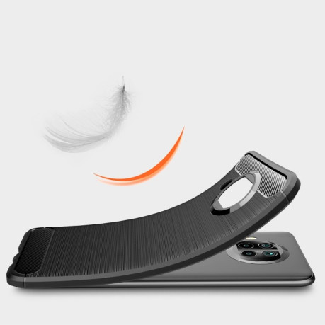 Чехол Brushed Texture Carbon Fiber на Xiaomi Mi 10T Lite - черный