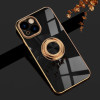 Противоударный чехол 6D Electroplating Full Coverage with Magnetic Ring для  iPhone 14 Plus - черный