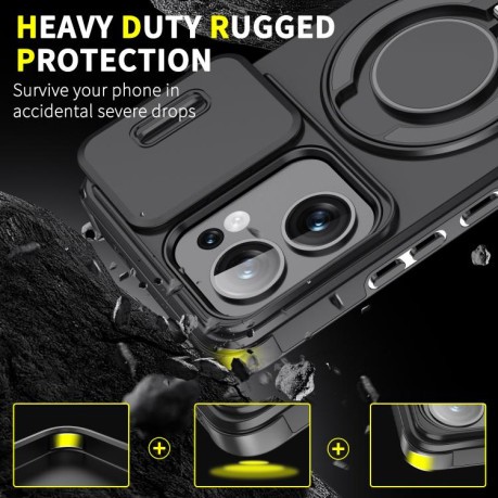 Протиударний чохол Sliding Camshield Ring Holder для OPPO Reno13 F/Reno13 FS- червоний