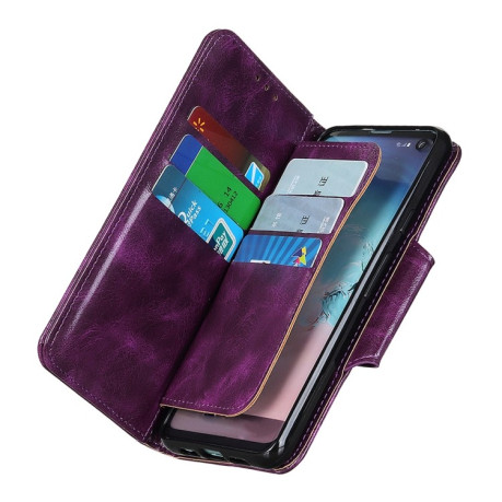 Чохол-книга Crazy Horse Texture на Samsung Galaxy S21 FE - фіолетовий