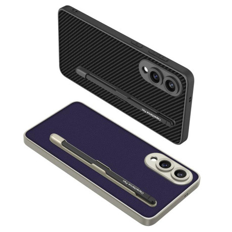 Протиударний чохол GKK Metal Paint Skin Feel Leather with Pen для Samsung Galaxy S25 Edge 5G - чорний