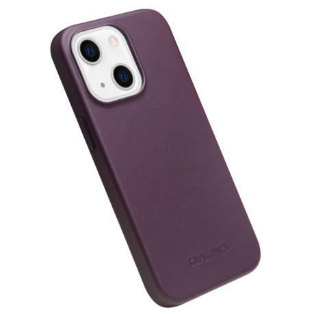 Шкіряний чохол QIALINO Nappa Leather Case (з MagSafe Support) для iPhone 13 mini - фіолетовий