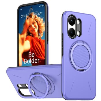 Чехол Metal Rotation Holder MagSafe TPU Hybrid PC с металлическим поворотным держателем и MagSafe на Xiaomi Redmi Turbo 5 Max 5G / Poco X8 Pro Max 5G — фиолетовый