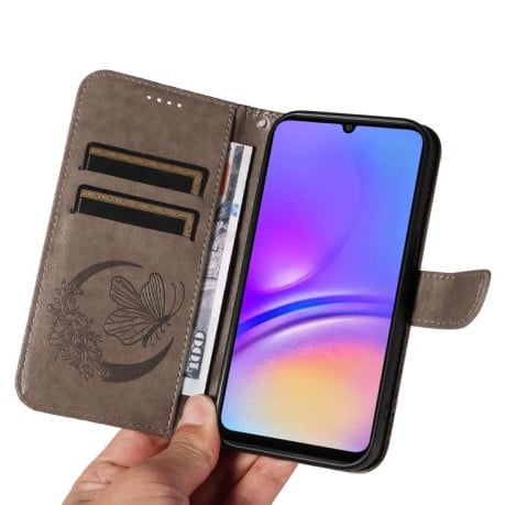 Чехол-книжка Swallowtail Butterfly Embossed Leather на Samsung Galaxy A07 5G - серый