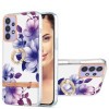 Противоударный чехол Ring IMD Flowers для Samsung Galaxy A13 4G - Purple Begonia