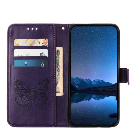 Чехол-книжка Embossed Butterfly для Infinix Smart 8 Plus / Smart 8 Pro - фиолетовый
