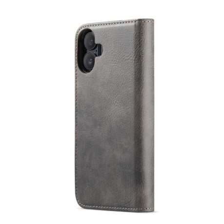 Чохол-книжка DGMING Crazy Horse Texture для iPhone 16 - сірий