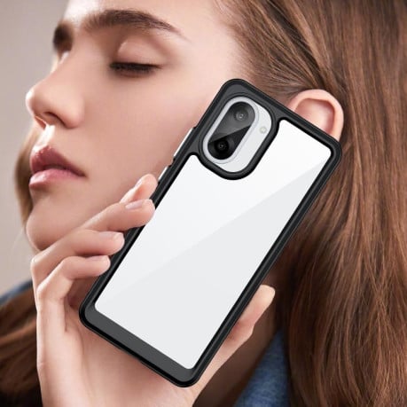 Чехол Colorful Acrylic Series с цветним бампером на OnePlus Nord CE5 5G - черный