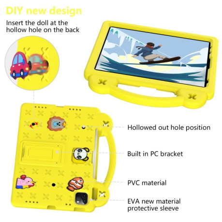 Противоударный чехол Handle Kickstand Children EVA для iPad 11(2025)/iPad 10.9 (2022) - желтый