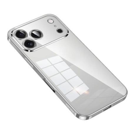 Чехол SULADA Shine Through Series Plating на iPhone 17 Pro Max - серебристый