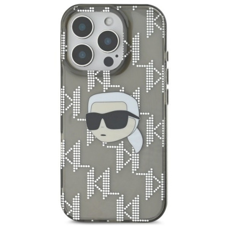 Оригинальный чехол Karl Lagerfeld IML Karl Head Electroplated для iPhone 16 Pro Max - Black