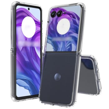 Акриловый противоударный чехол HMC с усиленной защитой углов на Motorola Razr 60 Ultra - прозрачный