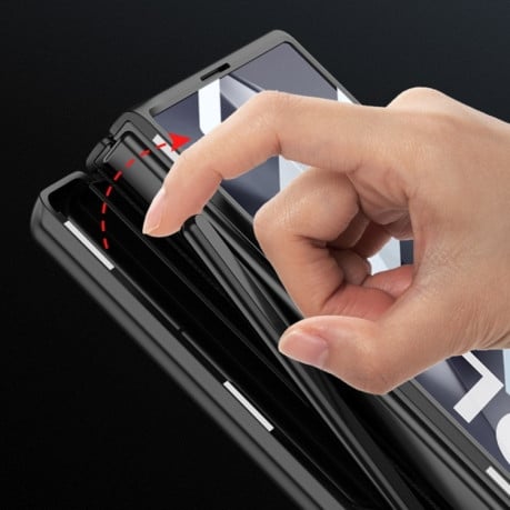Противоударный чехол GKK Integrated Magnetic Full Coverage with Pen Box, Not Included Pen для Samsung Galaxy  Fold 6 - зеленый