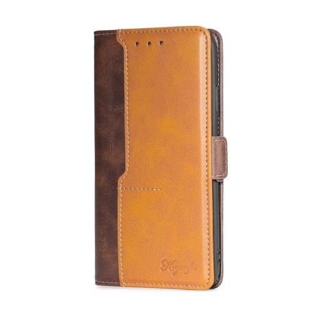 Чохол-книжка Contrast Color для Vivo V25 5G/V25e 5G/X80 Lite - Dark Brown+Gold