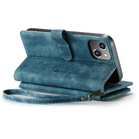 Шкіряний чохол-гаманець CaseMe-C30 для iPhone 14 Max - синій