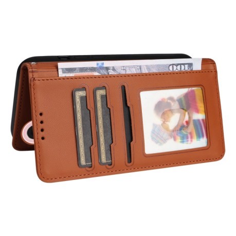 Чехол-книжка BETOPNICE BN-005 2 in 1 Detachable Imitate Genuine Leather для iPhone 16 - коричневый