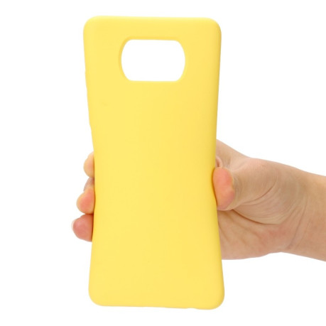 Силиконовый чехол Solid Color Liquid Silicone на Xiaomi Poco X3 / Poco X3 Pro - желтый