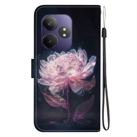 Чехол-книжка Colored Drawing Series на Realme GT 6 / GT 6T / GT Neo6 - Peony