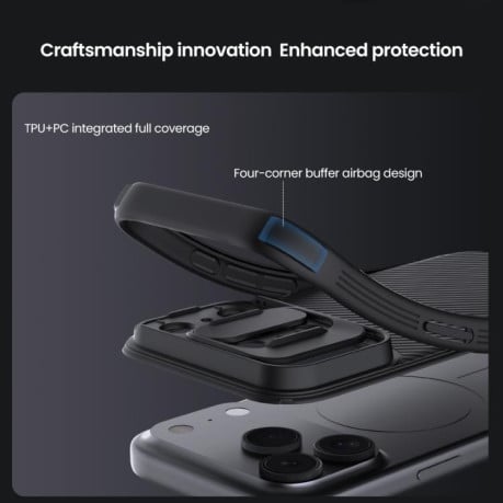 Чохол NILLKIN CamShield Pro Magnetic із шторкою для камери на iPhone 17 Pro - чорний