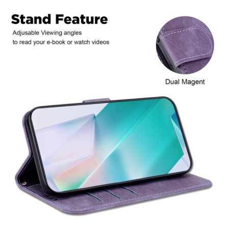 Чохол-книжка Little Tiger Embossed Leather на Xiaomi Redmi Note 14 4G 164.48mm - фіолетовий