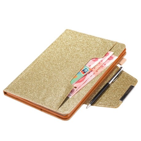 Протиударний чохол-книжка Glitter Metal Buckle Leather Smart для iPad Pro 13 2024 - золотий