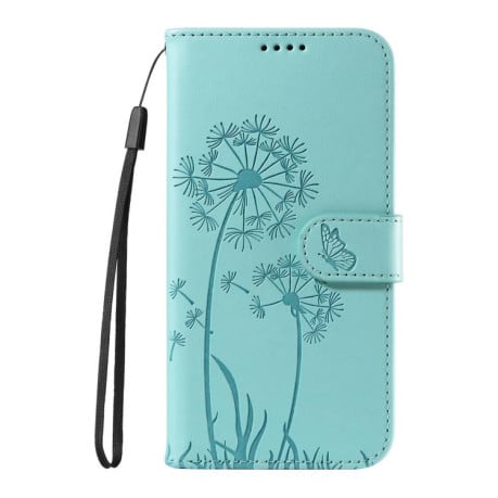 Чехол-книжка с тиснением Dandelion и магнитным хлястиком на OPPO A5X 5G Global - зеленый