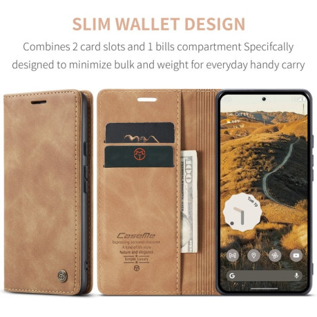 Чохол-книжка CaseMe-013 Multifunctional на Google Pixel 9 Pro XL - коричневий