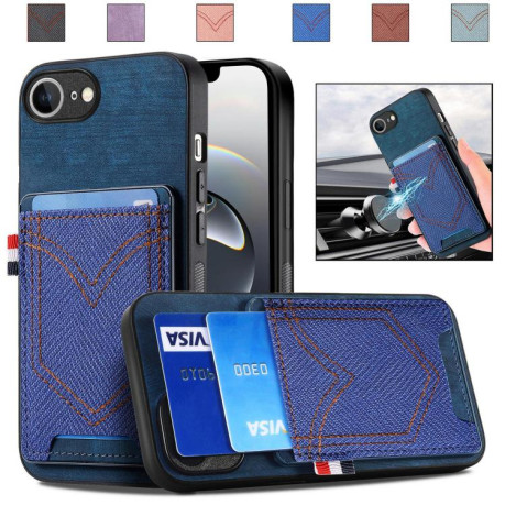 Чехол Denim Texture Leather Skin на iPhone 16e - синий