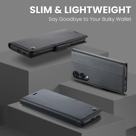 Чохол-книжка CaseMe 023 Butterfly Buckle Litchi RFID Anti-theft Leather для Samsung Galaxy S25 Edge 5G - чорний