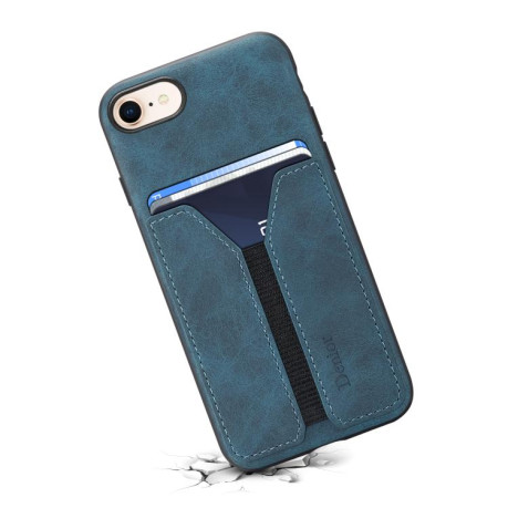 Противоударный чехол Denior D07 DV Elastic Card Slot для iPhone 16e - синий
