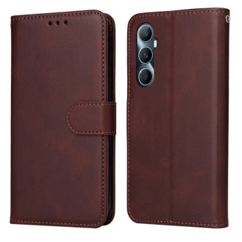 Чехол-книжка Classic Calf Texture Flip Leather для Realme C65 4G - коричневый