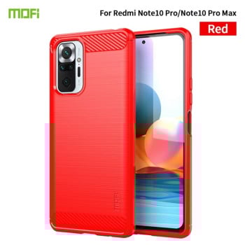 Противоударный чехол MOFI Gentleness Series для Xiaomi Redmi Note 10 Pro / Note 10 Pro Max - красный