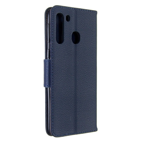 Чехол-книжка Texture Single на Samsung Galaxy A21 - темно-синий
