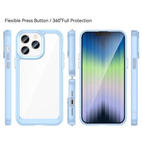 Протиударний чохол Colorful Acrylic Series для iPhone 14 Pro Max - синій