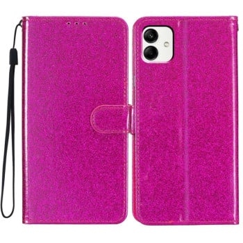 Чехол- книжка Glittery Powder на Samsung Galaxy A05 - пурпурно-красный