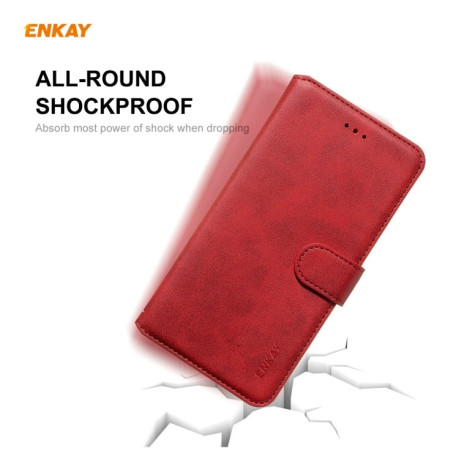 Чехол-книжка ENKAY Hat-Prince на Xiaomi Mi Note 10 Lite - красный