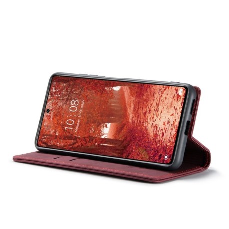 Кожаный чехол CaseMe-013 Multifunctional на Xiaomi 12 Lite - винно-красный