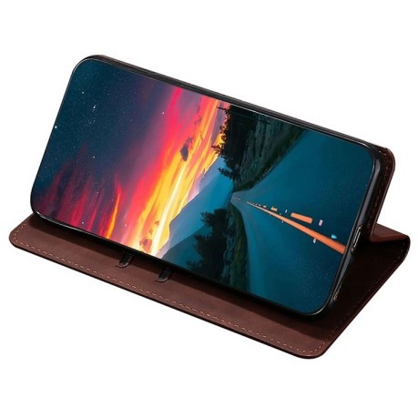 Чохол-книга Retro Skin Feel Business Magnetic на OnePlus Ace 3 Pro 5G - темно-коричневий