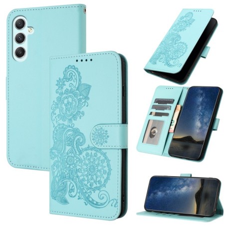 Чохол-книжка Totem Embossed Magnetic Leather для Samsung Galaxy A35 - blue